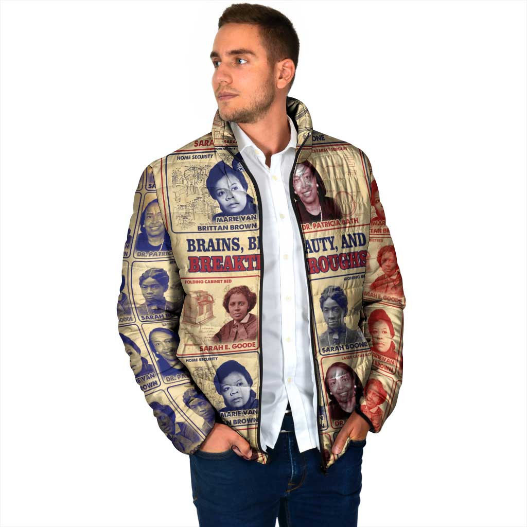 Brains Beauty And Breakthroughs Padded Jacket African Trailblazing Women Inventors and Innovators - Wonder Print Shop