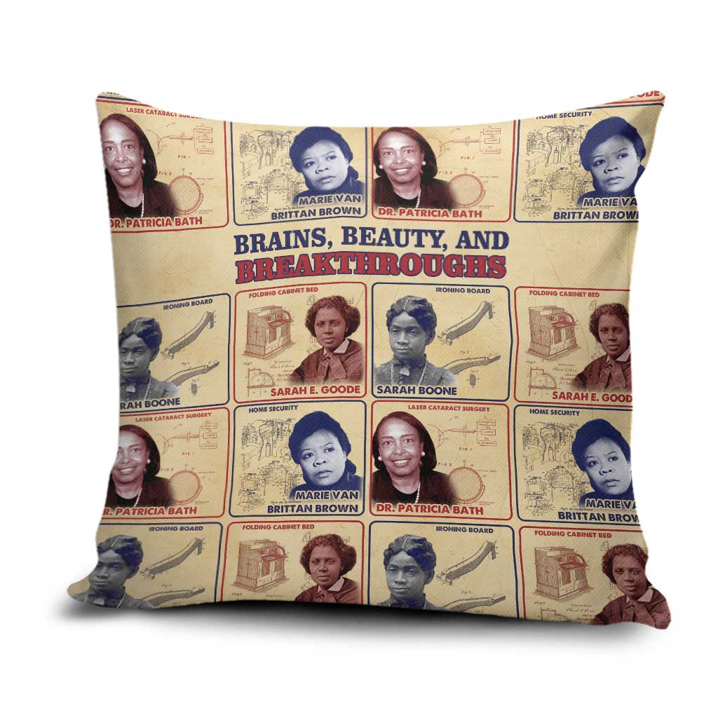 Brains Beauty And Breakthroughs Pillow Cover African Trailblazing Women Inventors and Innovators - Wonder Print Shop