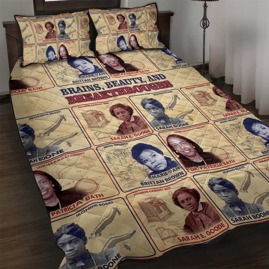 Brains Beauty And Breakthroughs Quilt Bed Set African Trailblazing Women Inventors and Innovators - Wonder Print Shop