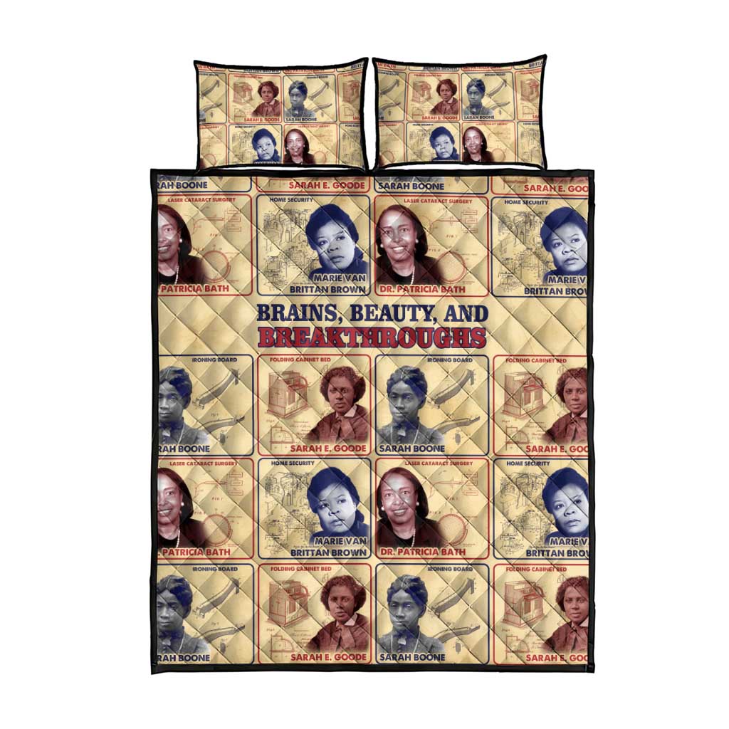 Brains Beauty And Breakthroughs Quilt Bed Set African Trailblazing Women Inventors and Innovators - Wonder Print Shop