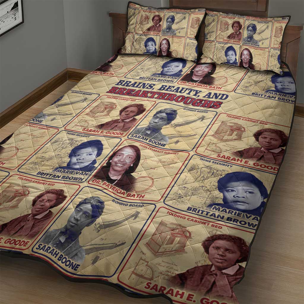 Brains Beauty And Breakthroughs Quilt Bed Set African Trailblazing Women Inventors and Innovators - Wonder Print Shop