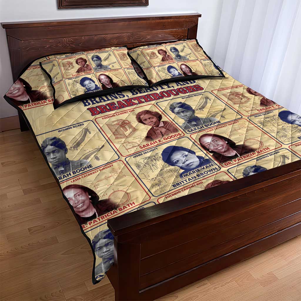 Brains Beauty And Breakthroughs Quilt Bed Set African Trailblazing Women Inventors and Innovators - Wonder Print Shop