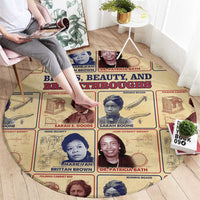 Brains Beauty And Breakthroughs Round Carpet African Trailblazing Women Inventors and Innovators - Wonder Print Shop