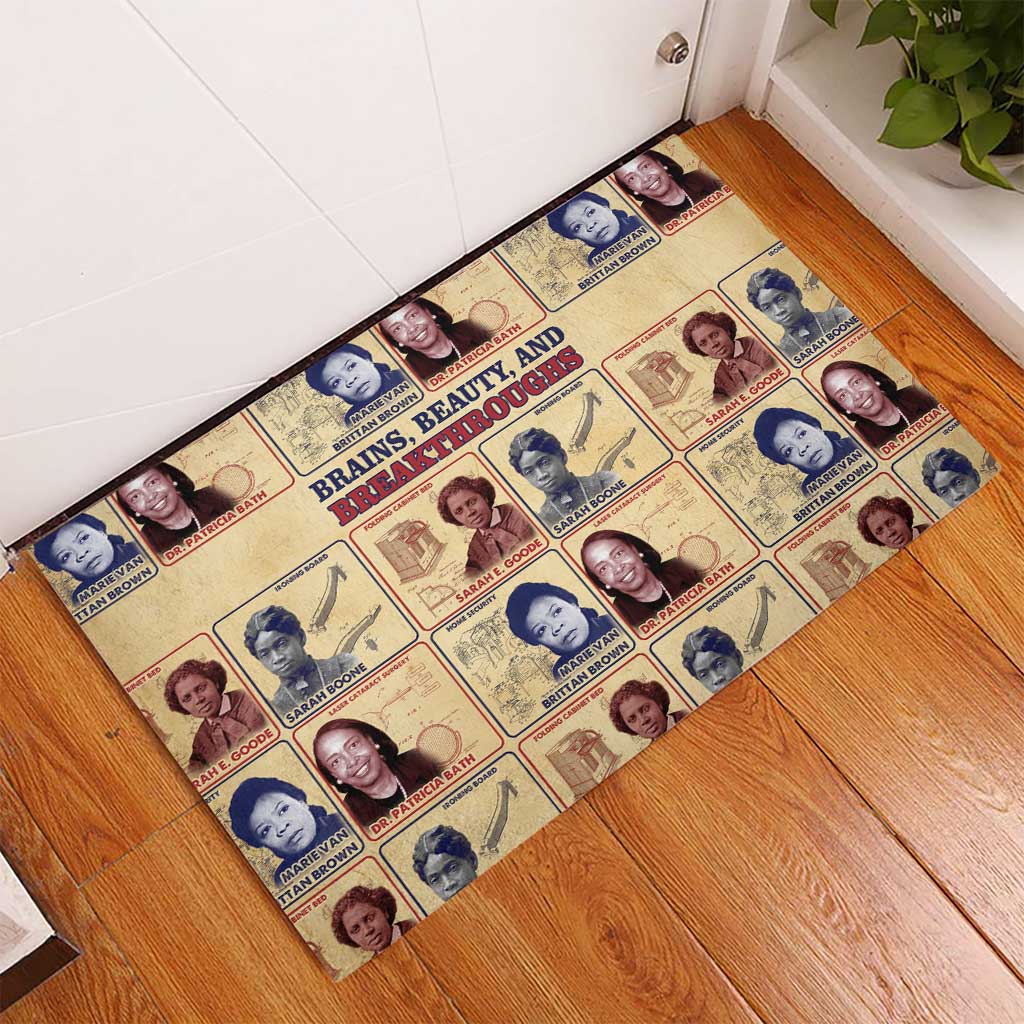 Brains Beauty And Breakthroughs Rubber Doormat African Trailblazing Women Inventors and Innovators - Wonder Print Shop