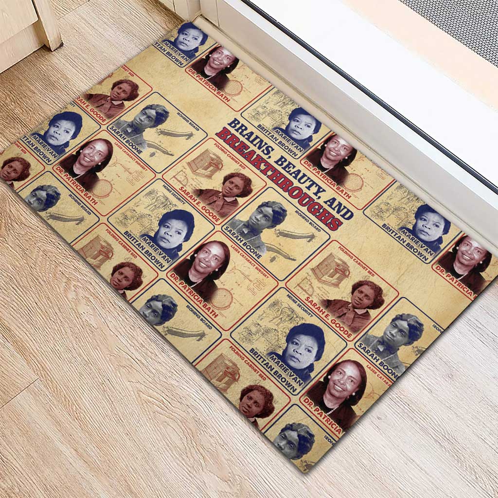 Brains Beauty And Breakthroughs Rubber Doormat African Trailblazing Women Inventors and Innovators - Wonder Print Shop