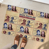 Brains Beauty And Breakthroughs Rubber Doormat African Trailblazing Women Inventors and Innovators - Wonder Print Shop