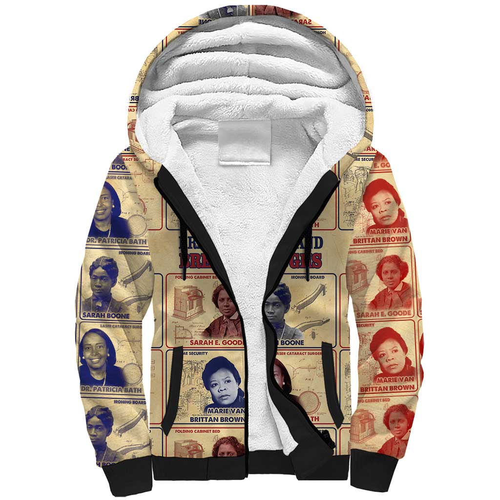 Brains Beauty And Breakthroughs Sherpa Hoodie African Trailblazing Women Inventors and Innovators - Wonder Print Shop