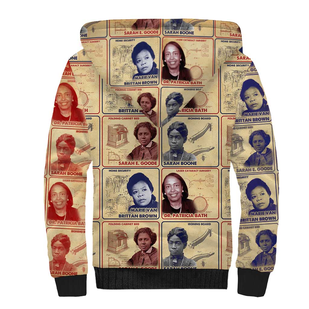 Brains Beauty And Breakthroughs Sherpa Hoodie African Trailblazing Women Inventors and Innovators - Wonder Print Shop