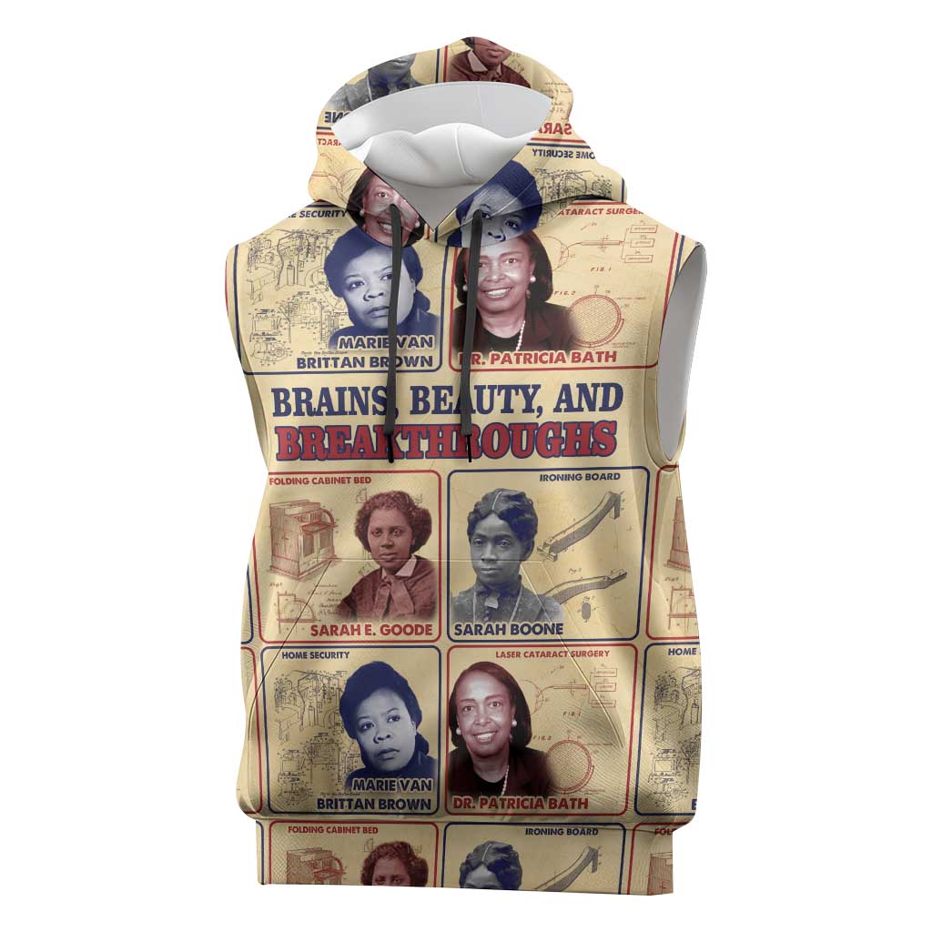 Brains Beauty And Breakthroughs Sleeveless Hoodie African Trailblazing Women Inventors and Innovators - Wonder Print Shop