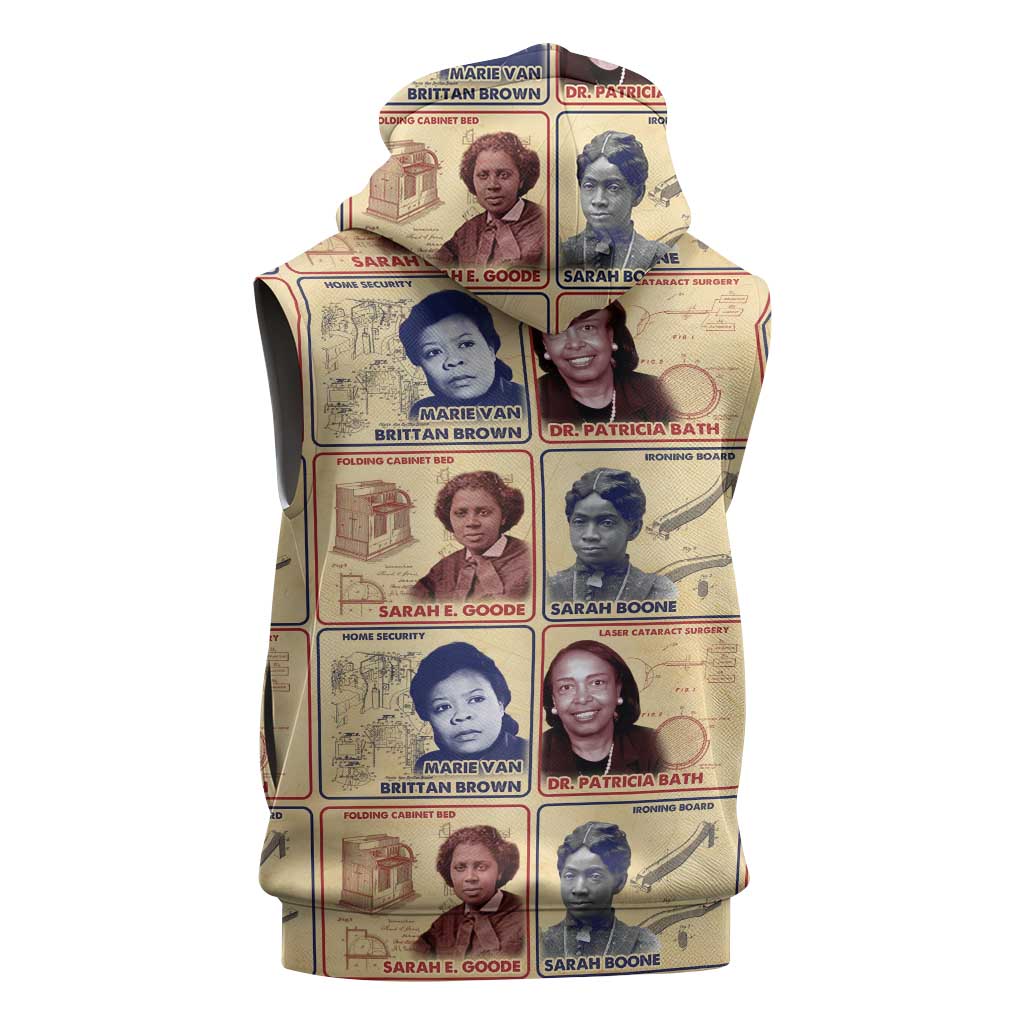 Brains Beauty And Breakthroughs Sleeveless Hoodie African Trailblazing Women Inventors and Innovators - Wonder Print Shop