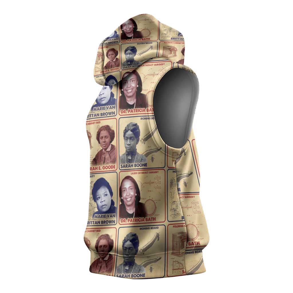 Brains Beauty And Breakthroughs Sleeveless Hoodie African Trailblazing Women Inventors and Innovators - Wonder Print Shop