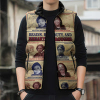 Brains Beauty And Breakthroughs Sleeveless Puffer Jacket African Trailblazing Women Inventors and Innovators - Wonder Print Shop