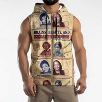 Brains Beauty And Breakthroughs Sleeveless Zip Hoodie African Trailblazing Women Inventors and Innovators - Wonder Print Shop