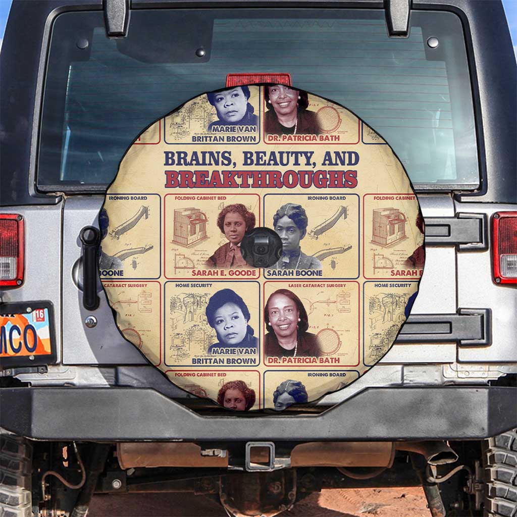 Brains Beauty And Breakthroughs Spare Tire Cover African Trailblazing Women Inventors and Innovators - Wonder Print Shop