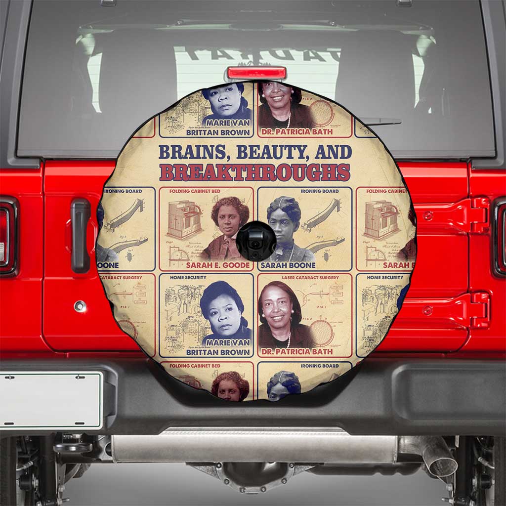 Brains Beauty And Breakthroughs Spare Tire Cover African Trailblazing Women Inventors and Innovators - Wonder Print Shop