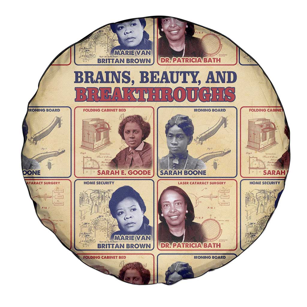 Brains Beauty And Breakthroughs Spare Tire Cover African Trailblazing Women Inventors and Innovators - Wonder Print Shop