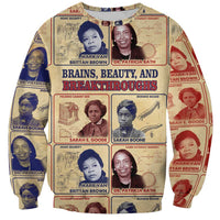 Brains Beauty And Breakthroughs Sweatshirt African Trailblazing Women Inventors and Innovators - Wonder Print Shop