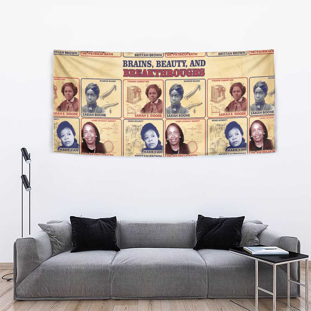 Brains Beauty And Breakthroughs Tapestry African Trailblazing Women Inventors and Innovators - Wonder Print Shop