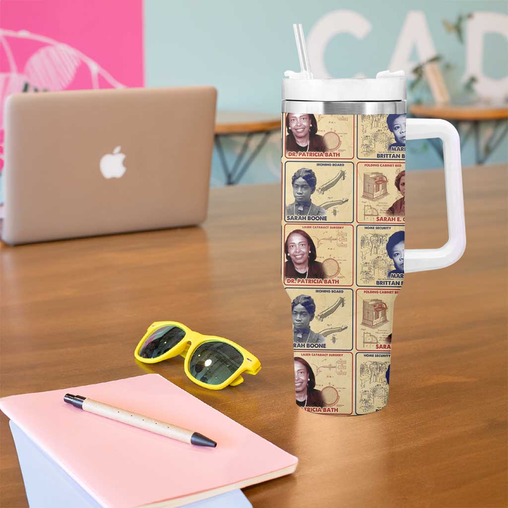 Brains Beauty And Breakthroughs Tumbler With Handle African Trailblazing Women Inventors and Innovators - Wonder Print Shop