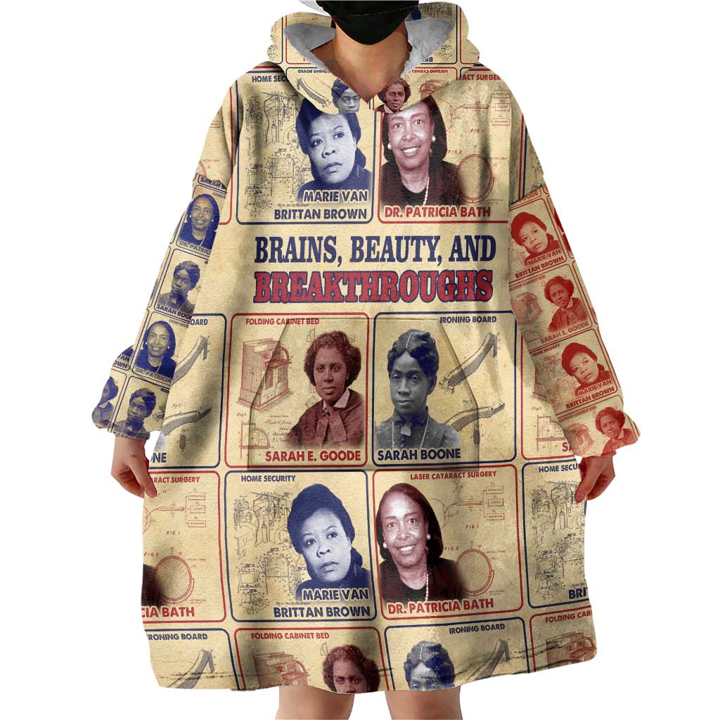 Brains Beauty And Breakthroughs Wearable Blanket Hoodie African Trailblazing Women Inventors and Innovators - Wonder Print Shop