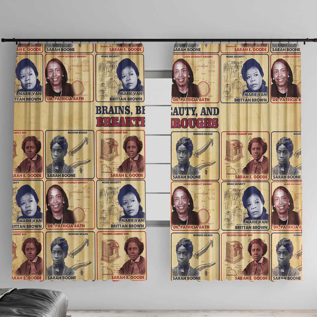 Brains Beauty And Breakthroughs Window Curtain African Trailblazing Women Inventors and Innovators - Wonder Print Shop