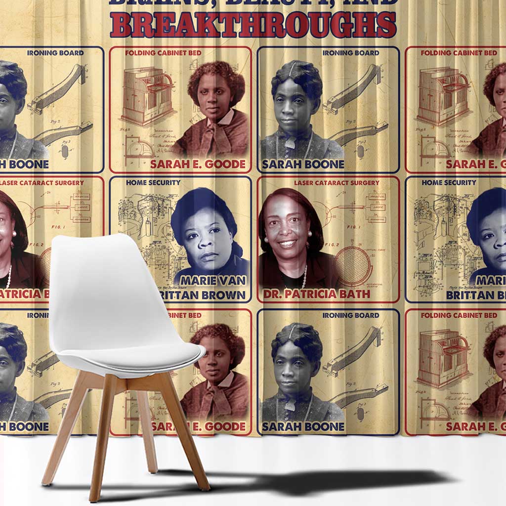 Brains Beauty And Breakthroughs Window Curtain African Trailblazing Women Inventors and Innovators - Wonder Print Shop