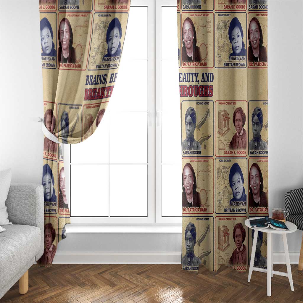 Brains Beauty And Breakthroughs Window Curtain African Trailblazing Women Inventors and Innovators - Wonder Print Shop