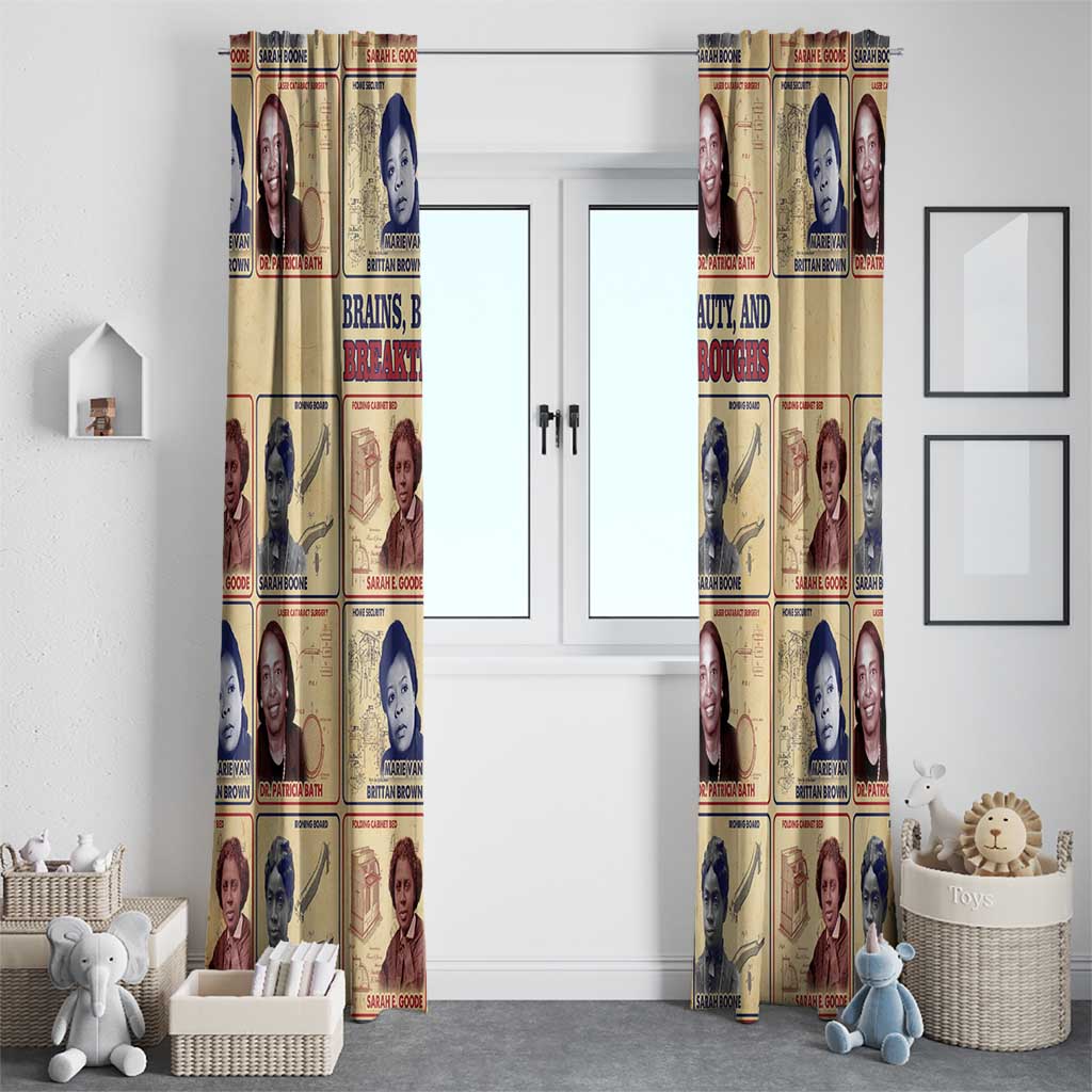 Brains Beauty And Breakthroughs Window Curtain African Trailblazing Women Inventors and Innovators - Wonder Print Shop