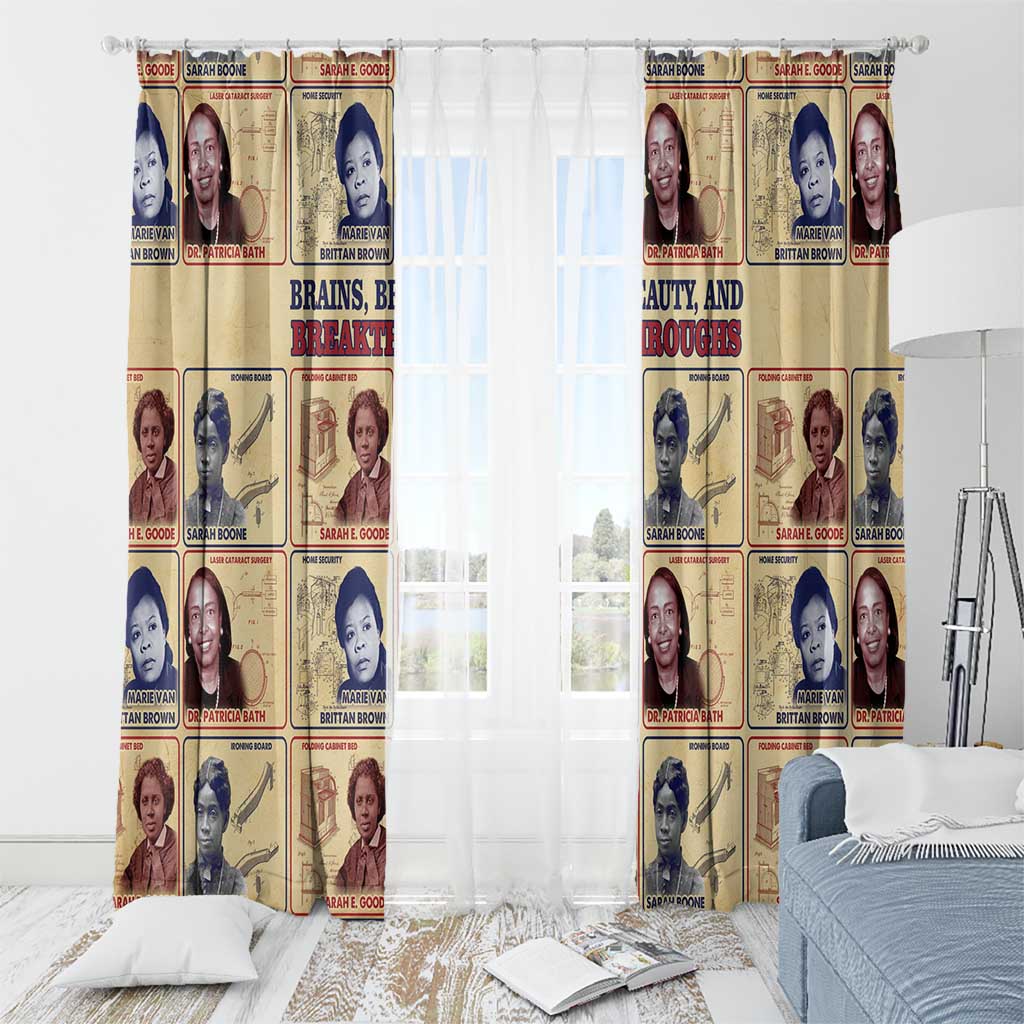Brains Beauty And Breakthroughs Window Curtain African Trailblazing Women Inventors and Innovators - Wonder Print Shop