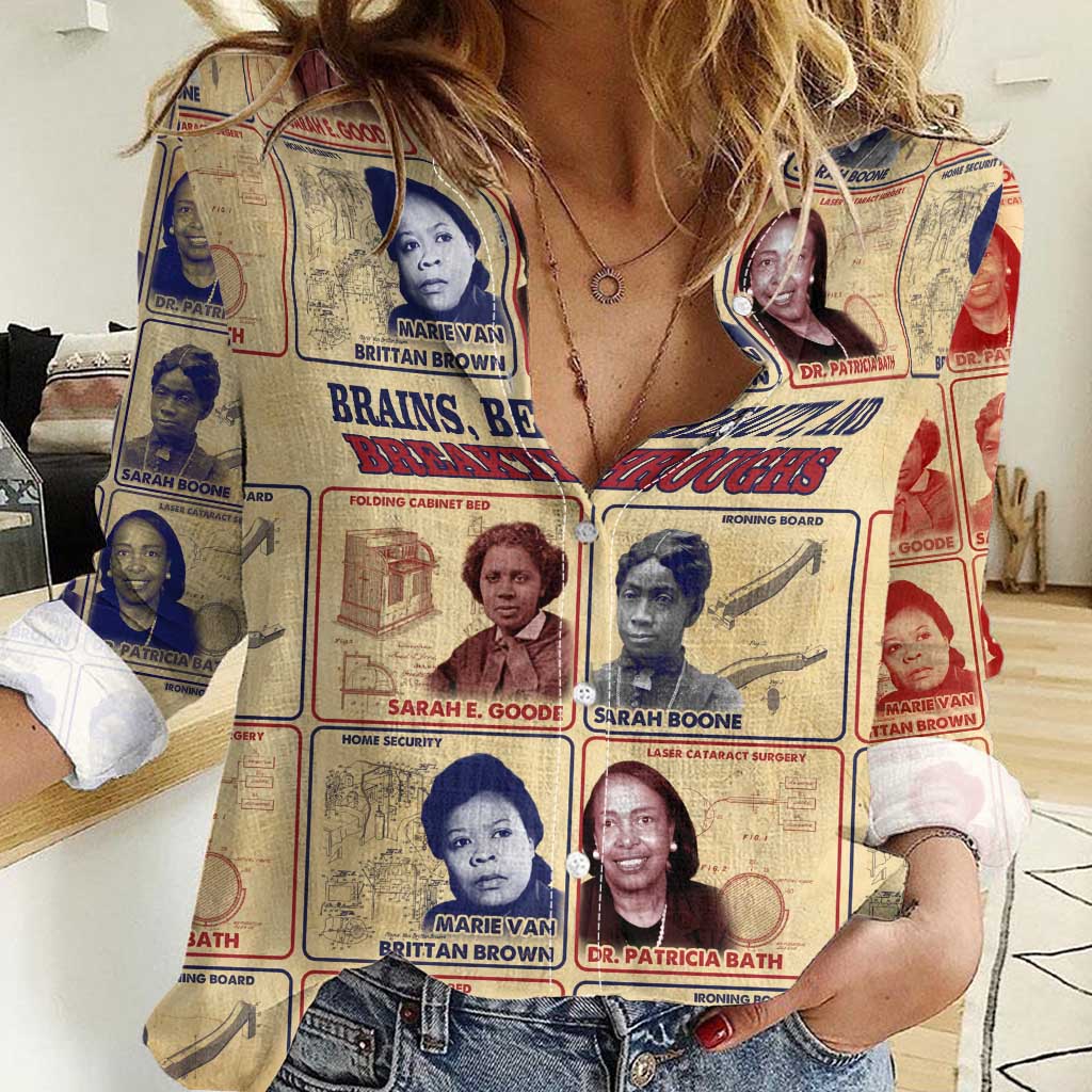 Brains Beauty And Breakthroughs Women Casual Shirt African Trailblazing Women Inventors and Innovators - undefined