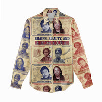 Brains Beauty And Breakthroughs Women Casual Shirt African Trailblazing Women Inventors and Innovators - undefined