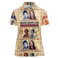 Brains Beauty And Breakthroughs Women Polo Shirt African Trailblazing Women Inventors and Innovators - Wonder Print Shop