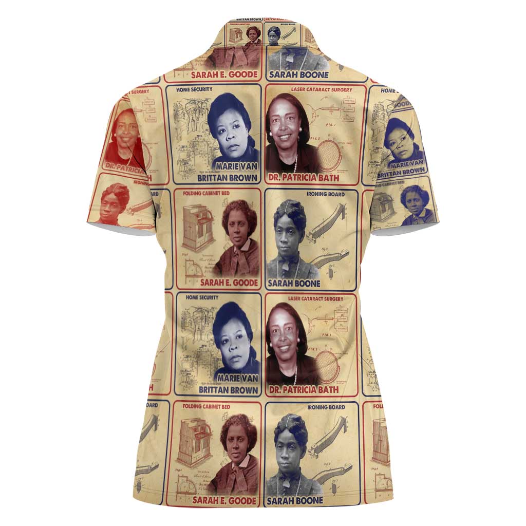 Brains Beauty And Breakthroughs Women Polo Shirt African Trailblazing Women Inventors and Innovators - Wonder Print Shop