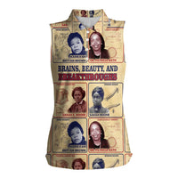 Brains Beauty And Breakthroughs Women Sleeveless Polo Shirt African Trailblazing Women Inventors and Innovators - Wonder Print Shop