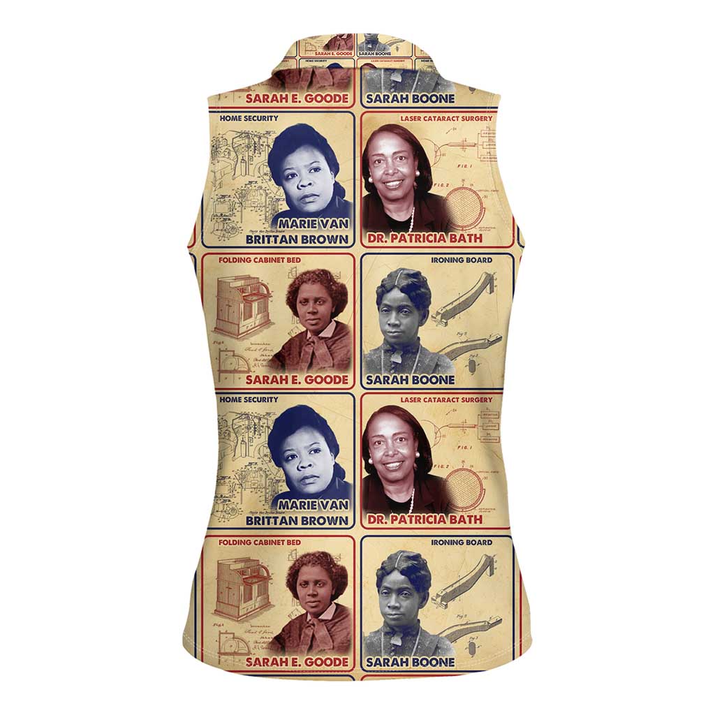 Brains Beauty And Breakthroughs Women Sleeveless Polo Shirt African Trailblazing Women Inventors and Innovators - Wonder Print Shop