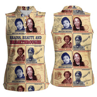 Brains Beauty And Breakthroughs Women Sleeveless Polo Shirt African Trailblazing Women Inventors and Innovators - Wonder Print Shop