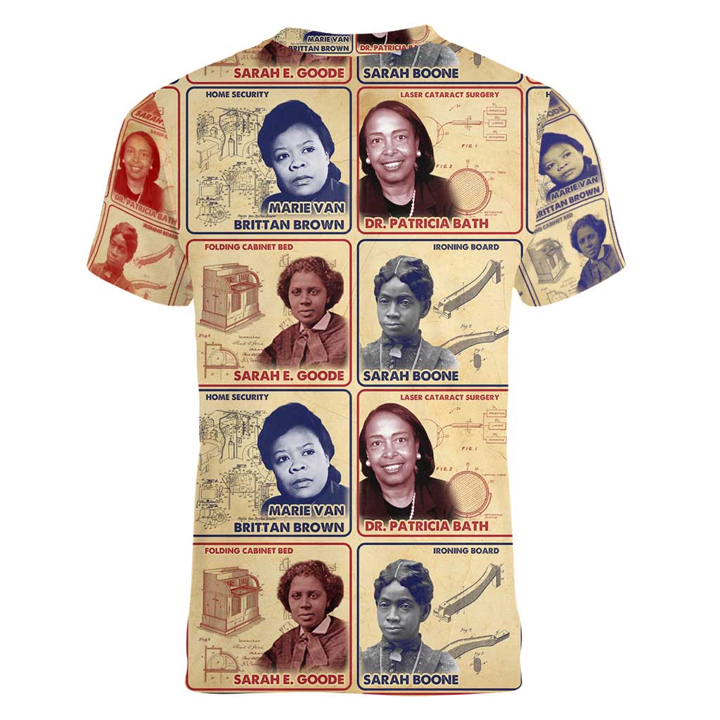 Brains Beauty And Breakthroughs Women V-Neck T-Shirt African Trailblazing Women Inventors and Innovators - Wonder Print Shop