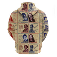 Brains Beauty And Breakthroughs Zip Hoodie African Trailblazing Women Inventors and Innovators - Wonder Print Shop