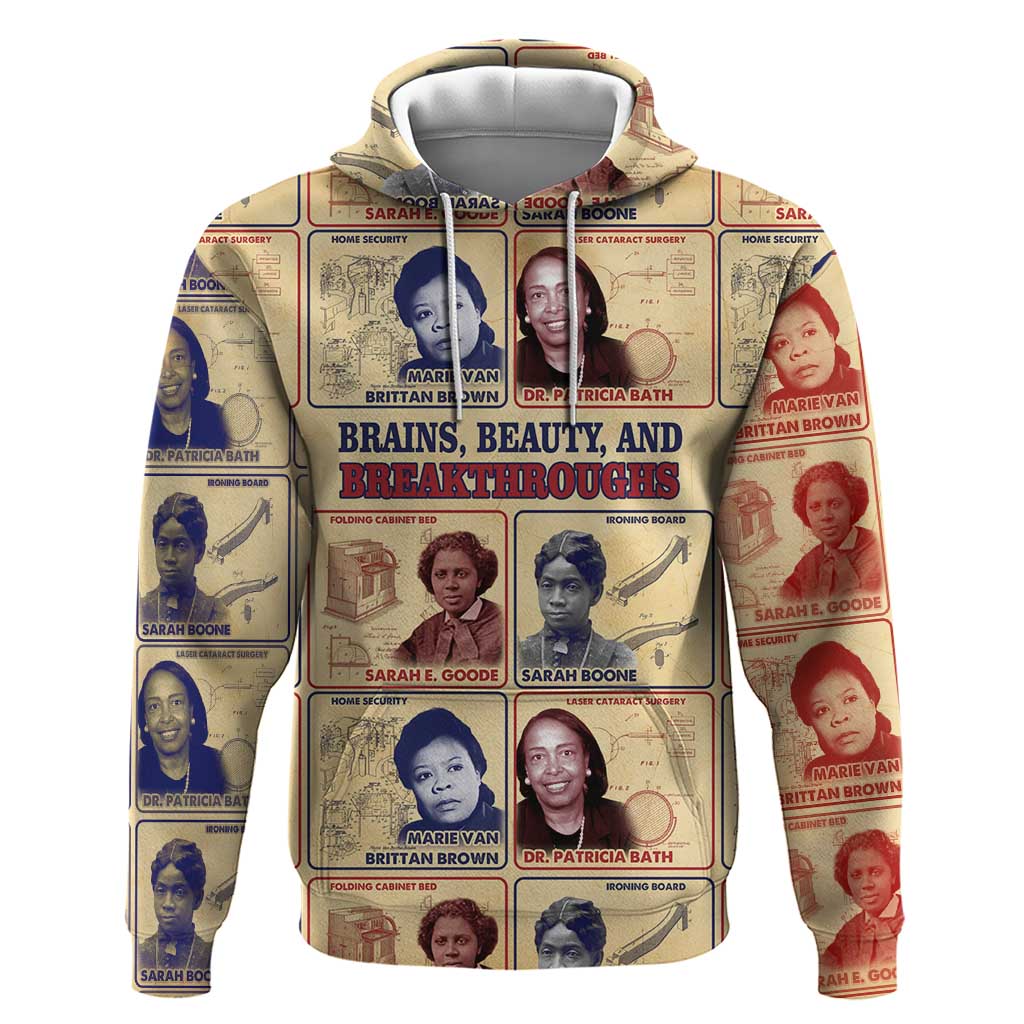 Brains Beauty And Breakthroughs Zip Hoodie African Trailblazing Women Inventors and Innovators - Wonder Print Shop