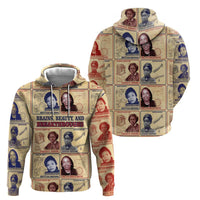 Brains Beauty And Breakthroughs Zip Hoodie African Trailblazing Women Inventors and Innovators - Wonder Print Shop