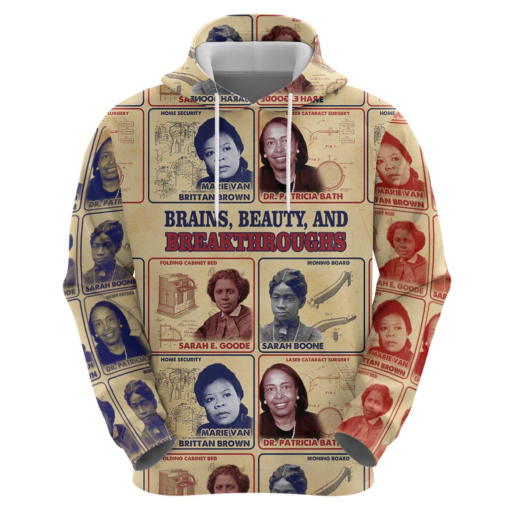 Brains Beauty And Breakthroughs Zip Hoodie African Trailblazing Women Inventors and Innovators - Wonder Print Shop