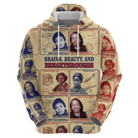 Brains Beauty And Breakthroughs Zip Hoodie African Trailblazing Women Inventors and Innovators - Wonder Print Shop