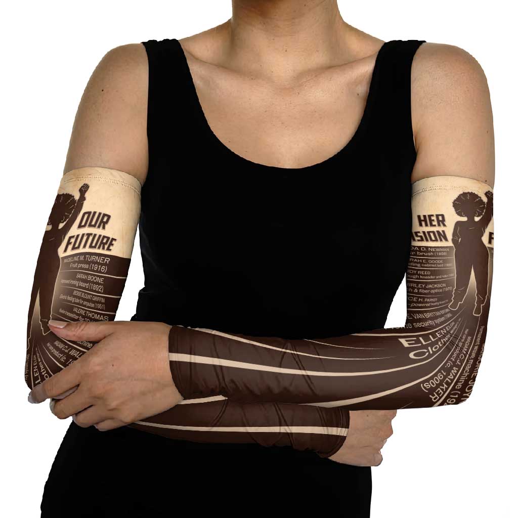 Her Vision Our Future Arm Sleeves African Influential Black Women Inventors and Pioneers - Wonder Print Shop