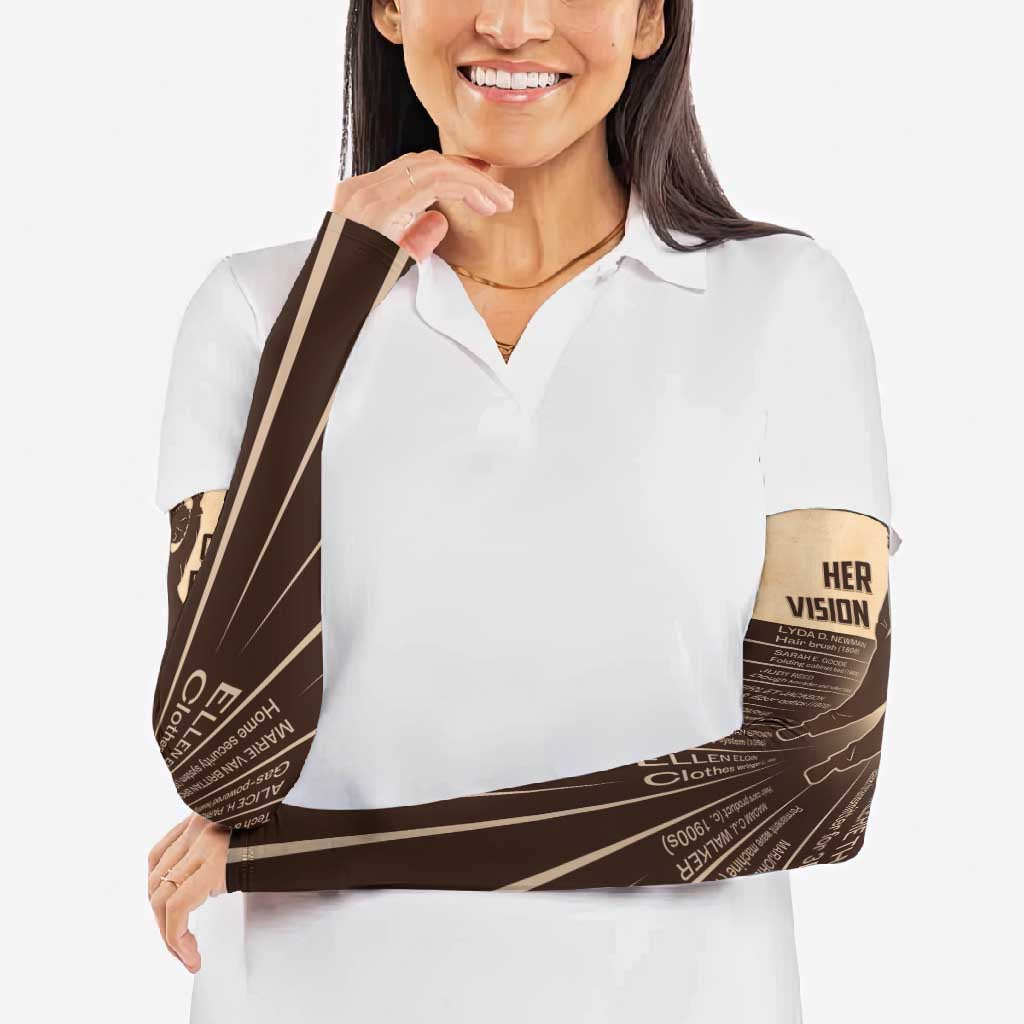 Her Vision Our Future Arm Sleeves African Influential Black Women Inventors and Pioneers - Wonder Print Shop