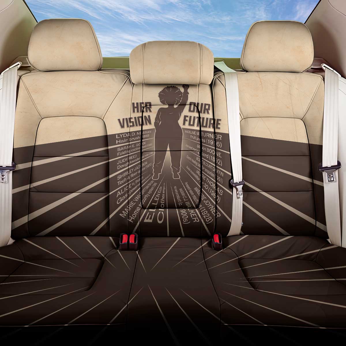 Her Vision Our Future Back Car Seat Cover African Influential Black Women Inventors and Pioneers - Wonder Print Shop