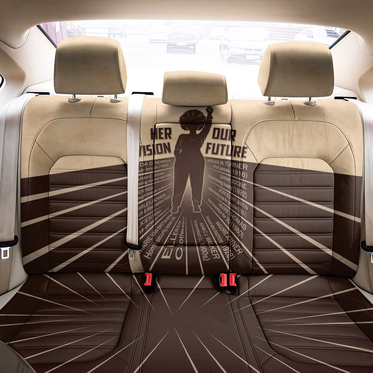 Her Vision Our Future Back Car Seat Cover African Influential Black Women Inventors and Pioneers - Wonder Print Shop