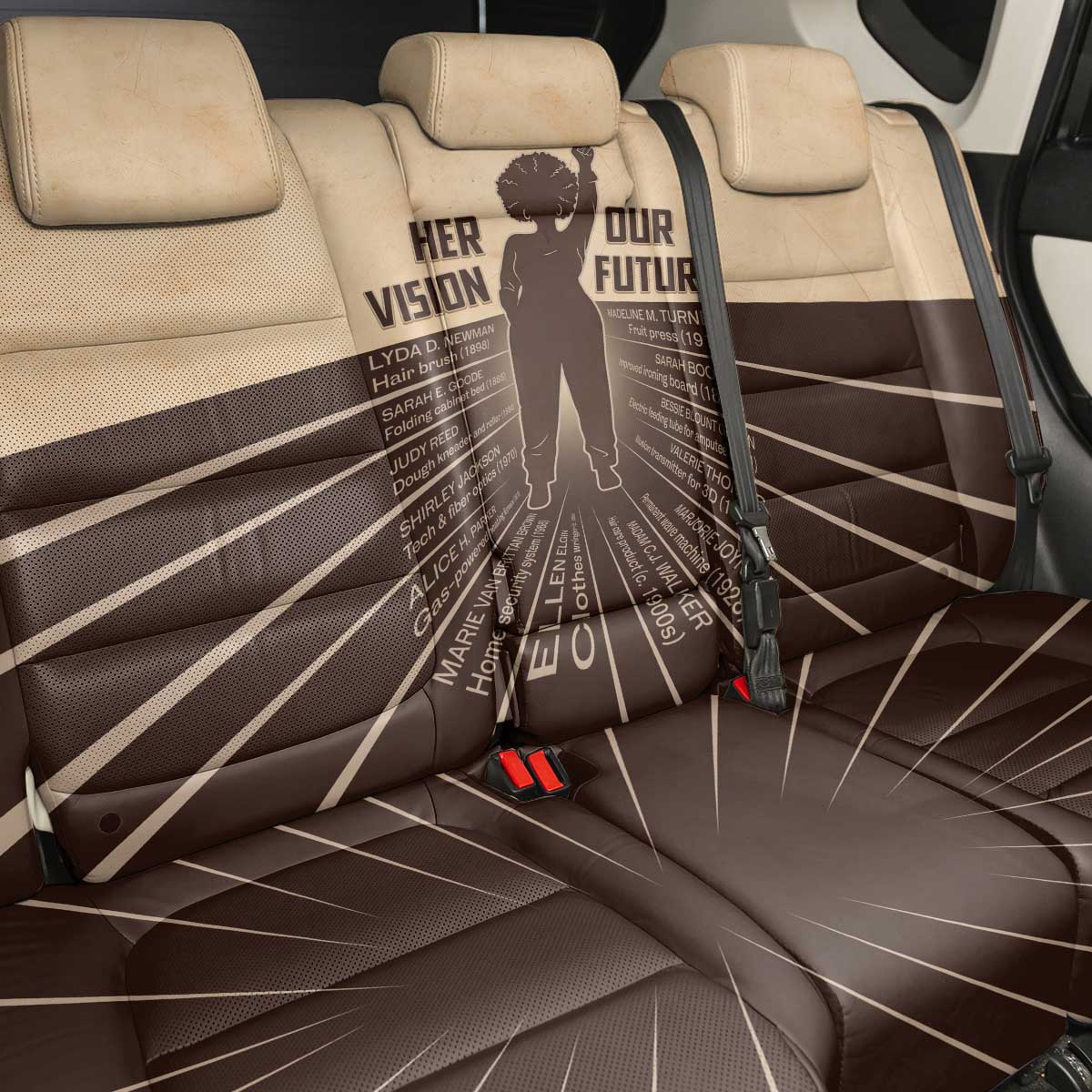Her Vision Our Future Back Car Seat Cover African Influential Black Women Inventors and Pioneers - Wonder Print Shop