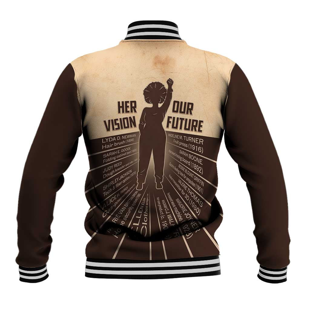 Her Vision Our Future Baseball Jacket African Influential Black Women Inventors and Pioneers - Wonder Print Shop