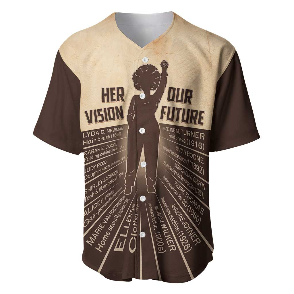 Her Vision Our Future Baseball Jersey African Influential Black Women Inventors and Pioneers - Wonder Print Shop