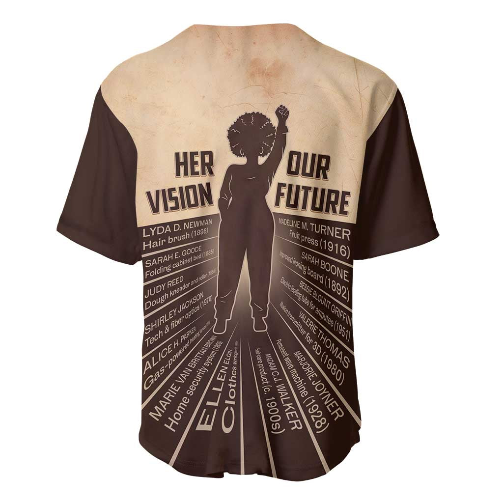 Her Vision Our Future Baseball Jersey African Influential Black Women Inventors and Pioneers - Wonder Print Shop